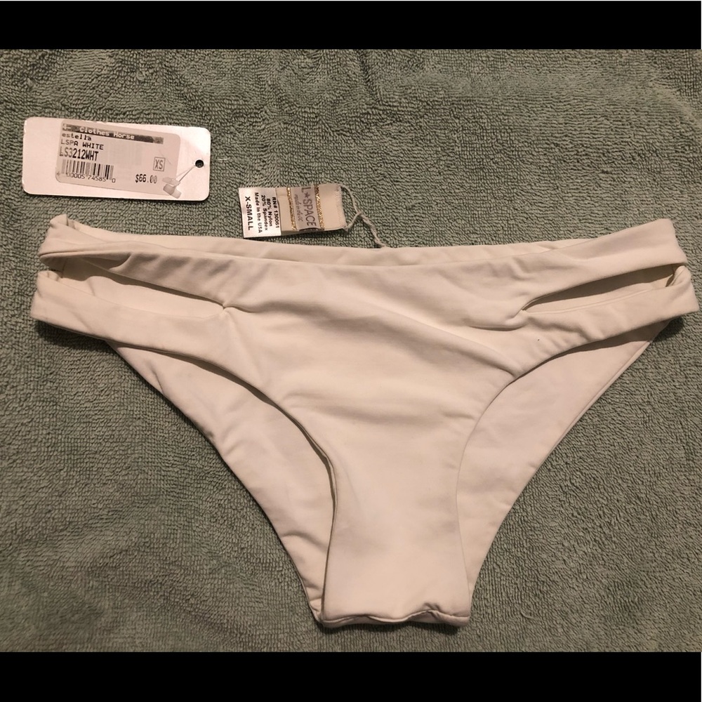 NWT L*SPACE Estrella Bikini Bottom - White - XS